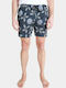 Basehit Men's Swimwear Shorts Navy Blue with Patterns