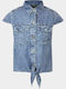 Kids One Color Shirt Sleeveless Denim Blue