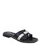 Softies Leder Damen Flache Sandalen Anatomisch in Schwarz Farbe