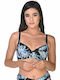 Dorina Underwire Bikini Bra Marafa Eco Curves with Adjustable Straps Black Floral