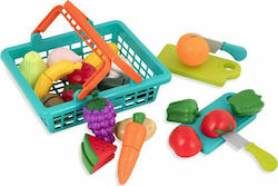 Battat Plastic Kids Grocery Toy Καλάθι με Λαχανικά & Φρούτα for 3+ years 37pcs