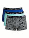 Men's Boxers Blue with Patterns 3Pack