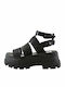 Buffalo Aspha GLD Damen Flache Sandalen mit Riemen in Schwarz Farbe