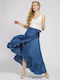 Guess Denim High Waist Maxi Envelope Skirt in Blue color