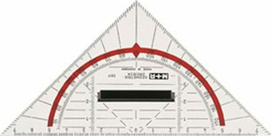 M+R Γεωμετρικό Τρίγωνο Πλαστικό Διάφανο 18cm με Λαβή