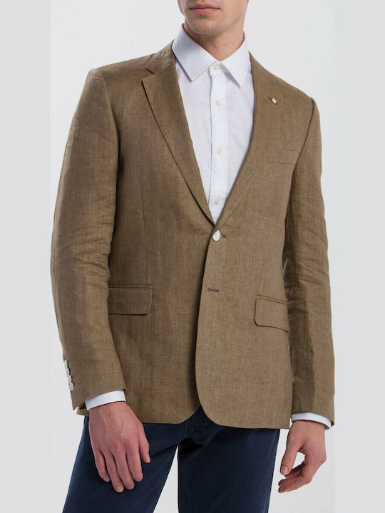 Men's Suit Jacket Slim Fit Brown