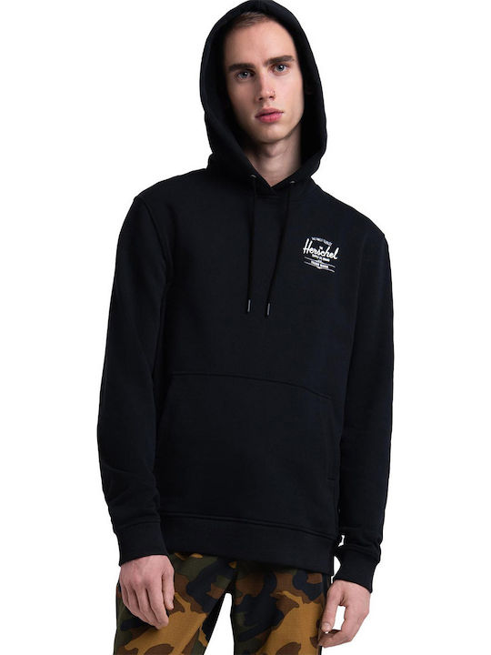 Herschel Supply Co Men's Sweatshirt with Hood and Pockets Black