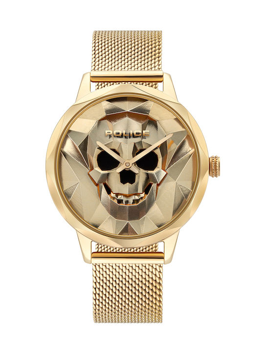 Police Anjar Uhr mit Gold Metallarmband