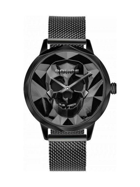 Police Anjar Uhr mit Schwarz Metallarmband