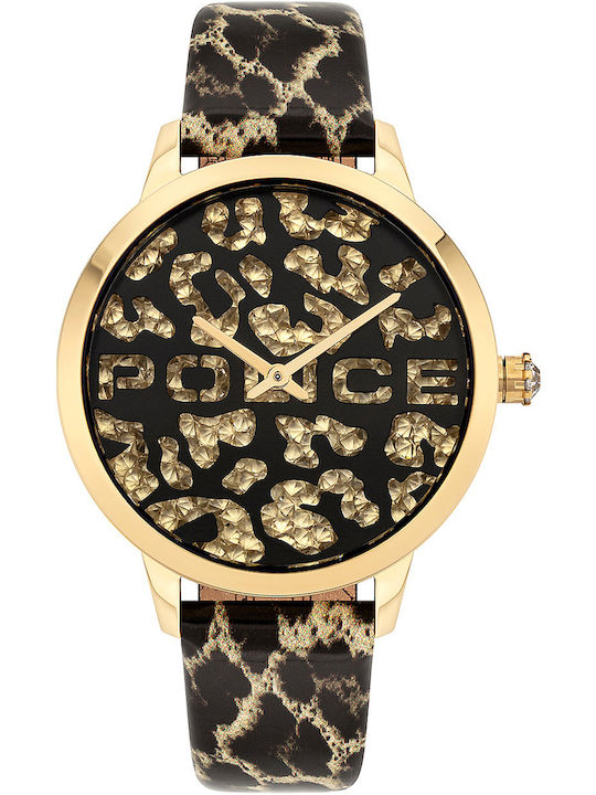 Police Bagan Damen Uhr mit Lederarmband