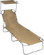 vidaXL Foldable Aluminum Beach Sunbed Brown wit...