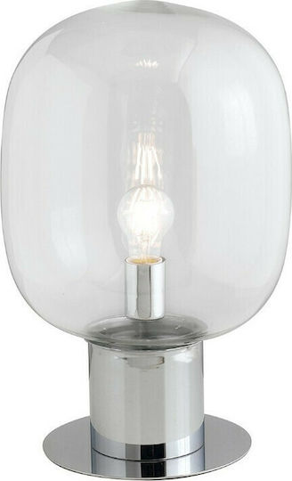 Fan Europe Fellini-L18 Glass Table Lamp for Socket E27 with Transparent Shade and Silver Base