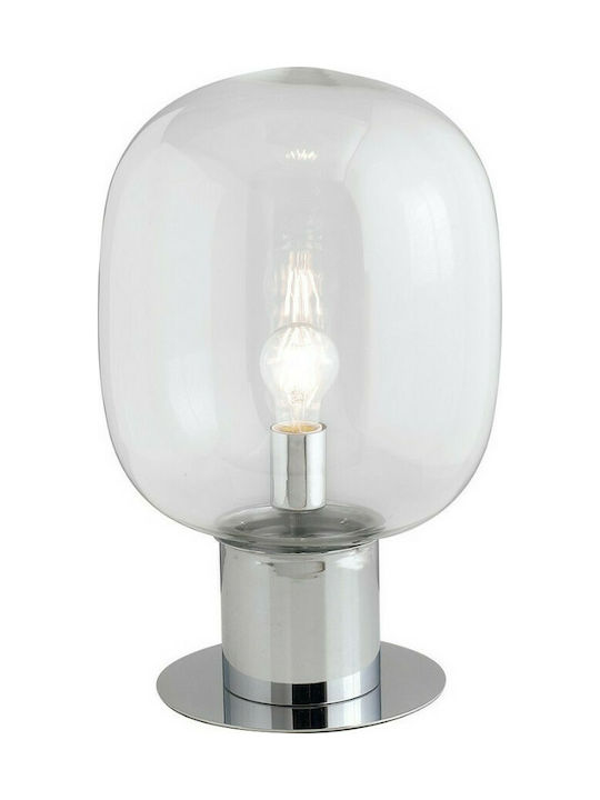 Fan Europe Fellini-L30 Glass Table Lamp for Socket E27 with Transparent Shade and Silver Base