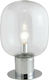 Fan Europe Fellini-L30 Glass Table Lamp for Socket E27 with Transparent Shade and Silver Base