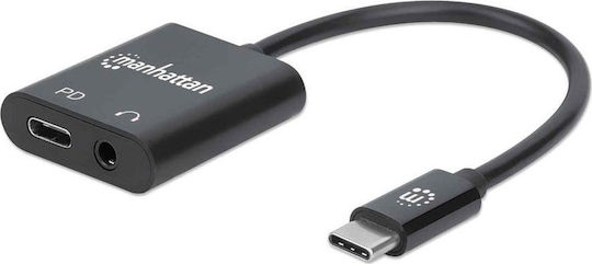 Manhattan Μετατροπέας USB-C male σε 3.5mm / USB-C female 1τμχ 153355