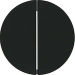 Hager R.1/R.3 Lighting Front Plate Switch Black Διπλού Κομμυτατέρ 16232045