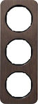 Hager R.1 Vertical Switch Frame 3-Slots Brown Ξύλο Δρυς 10132354