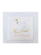 Raison D' Etre Blanket Cot Swan With A Crown Waffle White 120x160cm