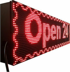 Κυλιόμενη Πινακίδα LED Μονής Όψης Αδιάβροχη 100x20cm Κόκκινο