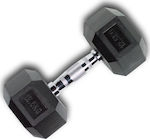 X-FIT Βαράκι Εξάγωνο Λαστιχένιο Rubber Hexagon Dumbbell 1 x 12.5kg