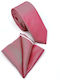 Legend Accessories Σετ Ανδρικης Γραβάτας Συνθετική Μονόχρωμη σε Ροζ Χρώμα