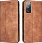 Bodycell PU Leather Synthetic Leather Book Brown (Galaxy S20 FE)