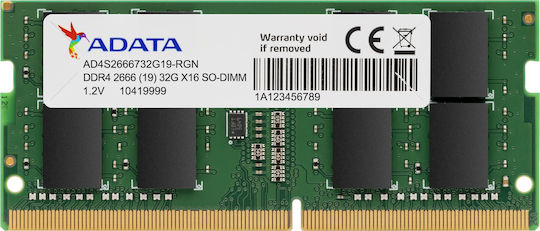 ADATA 16GB DDR4 2666MHz メモリー Adata 16GB DDR4 RAM cu Viteză 2666 pentru Laptop (AD4S266616G19