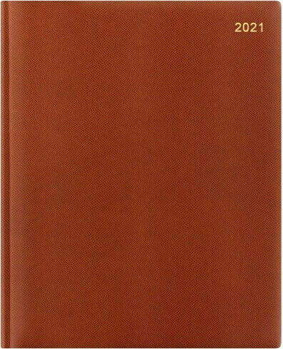 Letts Legacy Quarto Săptămânal Agenda Maro Piele 2021 21.5x26.5cm 21-081642 Tan