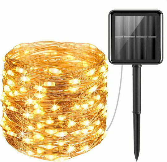 200 Λαμπάκια LED 20μ. Θερμό Λευκό Ηλιακά σε Σειρά