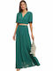 046-511012 Maxi Dress for Marriage / Baptism Wrapped Green