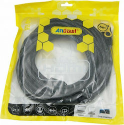 Andowl QHD50 HDMI 2.0 Плетен HDMI мъжки - HDMI мъжки 5м Черен