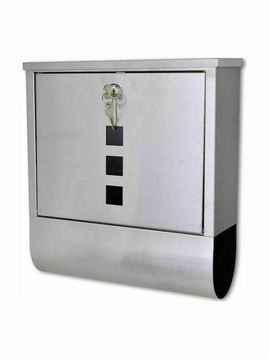 vidaXL Outdoor Mailbox Inox in Silver Color 31x10.5x33.5cm
