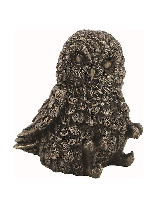 Owl Sitting Miniature Statue (Electrolysis of bronze Veronese 7cm)