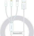 Baseus Superior Series Regular USB to Type-C / Lightning / micro USB Cable 3.5A Λευκό 1.5m (CAMLTYS-02)