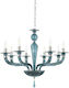 Ondaluce Candelabru 8xE14 Ø82cm cu Lumânări Albastru LP.VILLA/8-OTT