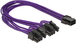DeLock 6-Pin PCIe - 6+2 Pin PCIe Cable 0.3m Μωβ 83704 DeLock 6-Pin PCIe - 6+2 Pin PCIe Cable 0.3m Μωβ 83704