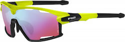 R2 Cycling Glasses Rocket with Yellow Frame & Transparent Lenses