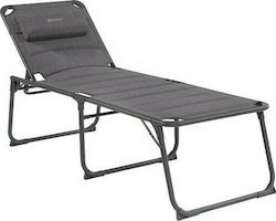 Outwell Evansville Foldable Aluminum Beach Sunbed Gray with Pillow 200x70x49cm