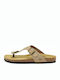 Plakton 181671 Leather Women's Flat Sandals Anatomic Taupe