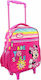 Diakakis Made You Smile School Bag Trolley Kindergarten Fuchsia with Water bottle holder 8Liters