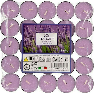 Art et Lumiere Tealights with Scent Lavender in Purple Color (up to 4 Burning Hours ) 25pcs