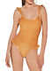 Lida Polka Dot Slim Strap Swimsuit 9- Orange