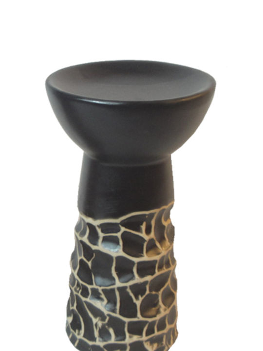 Marhome Kerzenhalter Keramik in Schwarz Farbe 20cm 1Stück