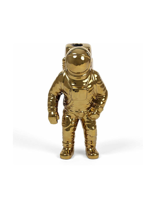 Seletti Διακοσμητικό Βάζο Πορσελάνης Starman Χρυσό 15x11x28cm