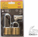 Komodo Steel Padlock Lengthened with Key 38mm 2pcs