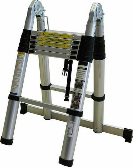 Bormann Pro Telescopic Ladder Aluminum 14 of Steps with Maximum Height 4.4m BHL5720 034865
