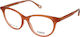 Chloe Plastic Eyeglass Frame Cat Eye Orange CH0...