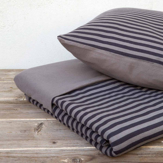 Nima Duvet Cover Set Cotton Queen with 2 Pillowcases 220x240 Suave Dark Gray