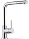 Siena Tall Kitchen Faucet Counter with Shower Silver