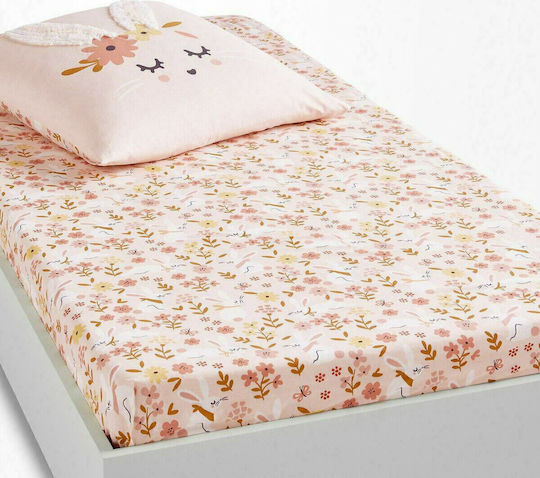 La Redoute Interieurs Bettlaken Einzeln Angepasst Baumwolle Lapin Fleuri Pink 90x190cm